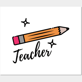 TEACHER RED PENCIL ILLUSTRATION Posters and Art